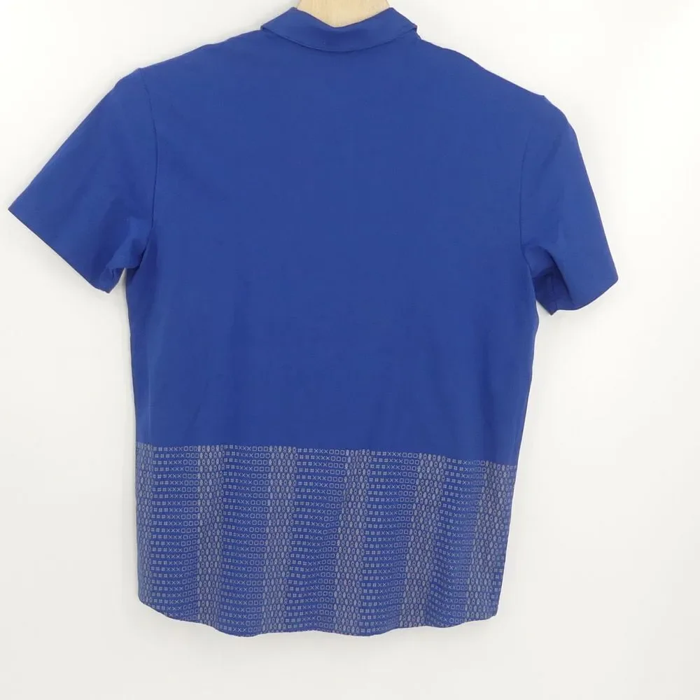 NWT Adidas Adicross‎ Novelty Print Golf Polo Shirt Royal Blue Men's Large L